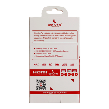 Genuine HDMI To HDMI Slim Cable, Version 2.1, Cable Length 2M, Supports 8K@60Hz, 1 Year Warranty | GNHD2M2.1V-SB