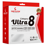 Genuine CAT8 S/FTP Cable, 3M Length, 22AWG Bare Copper, PVC Jacket, Gray, Box Pack, 1 Year Warranty | GNPC-C8SFTPGRY-3