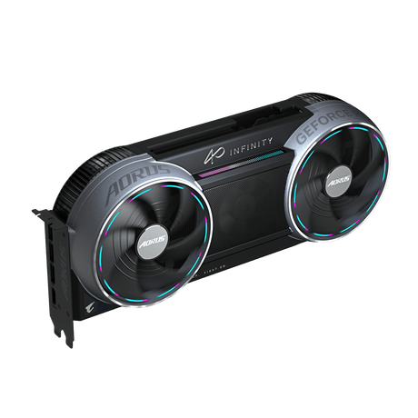 Gigabyte AORUS GeForce RTX 5090 INFINITY Graphics Card, GDDR7 32GB 512-bit Memory, HDMI 2.1b & DP 2.1b Outputs, PCI Express 5.0, Windforce HyperBoost Cooling System, 3352 AI TOPS, RGB Halo, Black, 1 Year Warranty | GV-N5090AORUS-IF-32GD