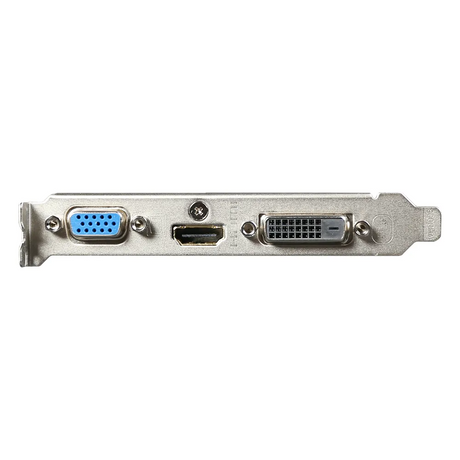 Gigabyte GeForce GT 710 Graphics Card, DDR3 2GB 64-bit Memory, HDMI 2.1b, DVI, D-Sub Outputs, PCI Express 2.0, 954 MHz Boost Clock, 1600 MHz Memory Clock, 1 Year Warranty | GV-N710D3-2GL