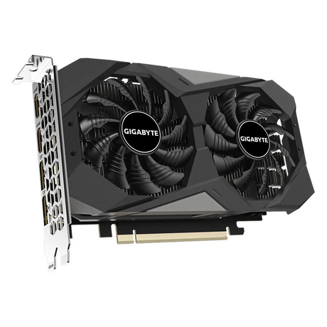 Gigabyte WINDFORCE OC V2 GeForce RTX 3050 Graphics Card, GDDR6 6GB 96-bit Memory, HDMI 2.1a & DP 1.4a Outputs, PCI Express 4.0, 1477 MHz Core Clock, 14000 Mhz Memory Clock, Dual Fan Windforce Cooling System, 1 Year Warranty | GV-N3050WF2OC-V2-6GD