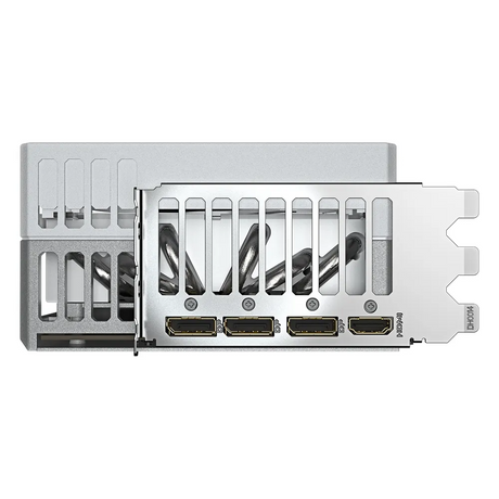 Gigabyte AORUS MASTER ICE GeForce RTX 5090 Graphics Card, GDDR7 32GB 512-bit Memory, HDMI 2.1b & DP 2.1b Outputs, PCI Express 5.0, 2655 MHz Core Clock, 28 Gbps Memory Clock, Triple Windforce Hawk Fans, LCD Edge View, RGB Halo, Dual BIOS, White, 1 Year