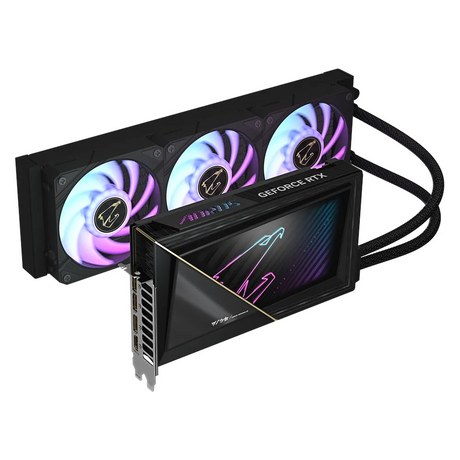 Gigabyte AORUS GeForce RTX 5090 XTREME WATERFORCE Graphics Card, GDDR7 32GB 512-bit Memory, HDMI 2.1b & DP 2.1b Outputs, PCI Express 5.0, 2655 MHz Core Clock, 28 Gbps Memory Clock, Waterforce All-In-One Cooling System, 1 Year Warranty |