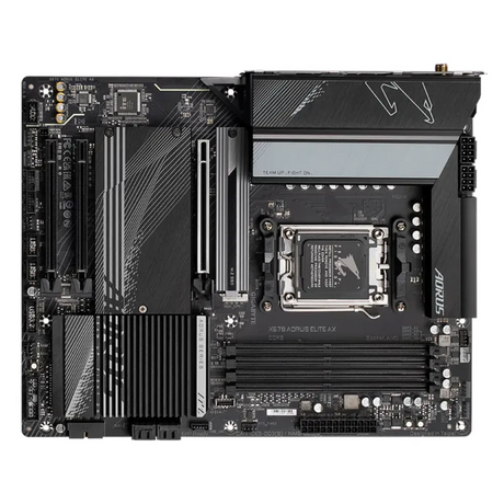 لوحة أم جيجابايت X670 AORUS ELITE AX، مقبس AM5، عامل الشكل ATX، ذاكرة وصول عشوائي DDR5، دعم PCIe 5.0 M.2، واي فاي 6E، بلوتوث v5.2، HDMI، إيثرنت Realtek 2.5 جيجابت، USB 3.2 Gen 2x2 Type-C، ضمان لمدة سنة واحدة | X670-AORUS-ELITE-AX