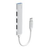 موصل USB-C رباعي الإمكانات Havit HB41-SR، ومنفذ USB-A 3.0، ومنفذ USB-A 2.0، وطول الكابل 11.8 سم، ومصنوع من سبائك الألومنيوم، باللون الفضي، وضمان لمدة سنة واحدة | HB41-SR