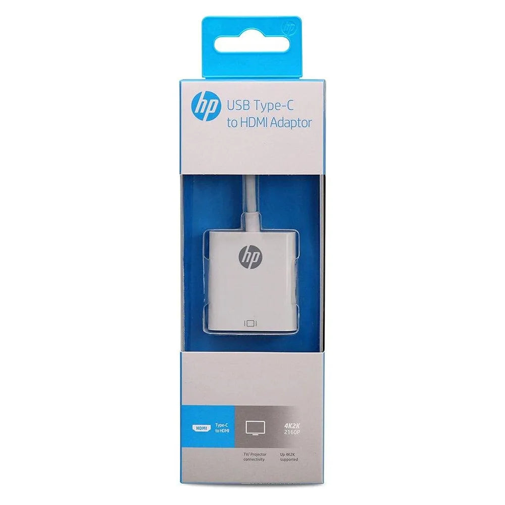 محول USB-C إلى HDMI من HP، يدعم دقة 4K/2K، موصل قابل للعكس، توصيل بالتلفاز/جهاز العرض، أبيض، ضمان لمدة سنة | HP038GBWHT0TW