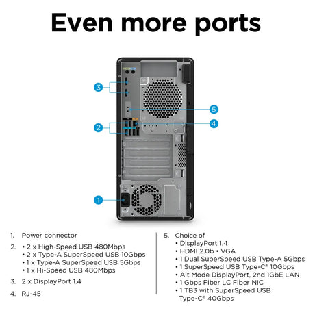 HP Z2 Tower G9 Workstation Desktop PC, Intel Core i9-14900K Processor, 16GB RAM, 1TB SSD, DOS, Internal Power Supply, 3 Year Warranty | 8T1Y2EA