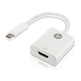 محول USB-C إلى HDMI من HP، يدعم دقة 4K/2K، موصل قابل للعكس، توصيل بالتلفاز/جهاز العرض، أبيض، ضمان لمدة سنة | HP038GBWHT0TW