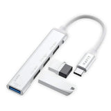 موصل USB-C رباعي الإمكانات Havit HB41-SR، ومنفذ USB-A 3.0، ومنفذ USB-A 2.0، وطول الكابل 11.8 سم، ومصنوع من سبائك الألومنيوم، باللون الفضي، وضمان لمدة سنة واحدة | HB41-SR