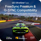 شاشة ألعاب LG UltraGear Curved with webOS، دقة 39" 4K (3440 x 1440)، 240Hz، شاشة مضادة للانعكاس، 0.03ms (GtG) Response Time، HDMI، DP، USB-C، حامل قابل للتعديل بالكامل، FreeSync & GSync Compatible، أبيض، ضمان سنة واحدة | 39GX90SA-WAMA