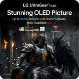 LG UltraGear 5K2K OLED Curved Monitor, 45" WUHD (5120 x 2160) Resolution, 165Hz, Anti-glare, 0.03ms (GtG) Response Time, HDMI, DP, USB-C, Tilt/Height/Swivel Adjustable Stand, Black, 1 Year Warranty | 45GX950A-BAMA