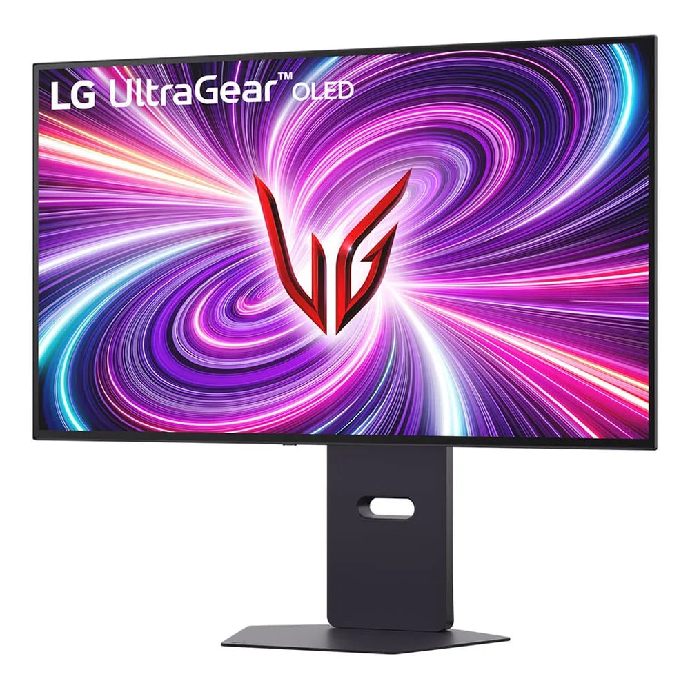 شاشة ألعاب LG UltraGear 32GS95UV-B.AMA OLED ثنائية الوضع، 31.5 بوصة 4K UHD (3840 x 2160) @ 240 هرتز / FHD (1920 x 1080) @ 480 هرتز، مضادة للتوهج، HDMI، DisplayPort، حامل قابل للتعديل بالإمالة/الدوران/الارتفاع، أسود، ضمان سنة واحدة | 32GS95UV-BAMA