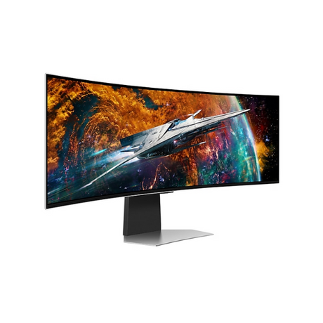 شاشة سامسونج LS49CG954SMXUE Odyssey OLED G9 G95SC منحنية مقاس 49 بوصة DQHD (5120 × 1440)، 0.03 مللي ثانية، 240 هرتز، HDMI، منفذ عرض DP، ارتفاع/إمالة، قابلة للتعديل، فضي، ضمان 3 سنوات | LS49CG954SMXUE