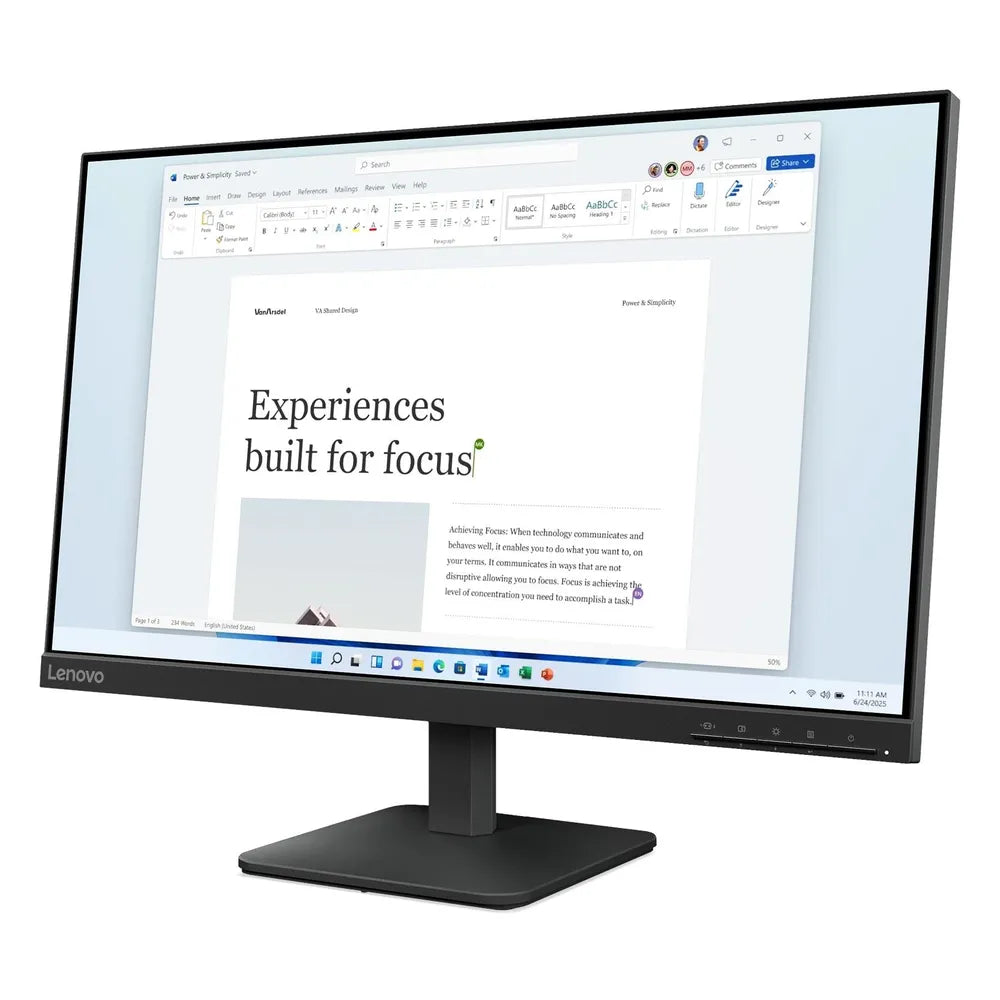 Lenovo L24-4E LED Monitor, 23.8" FHD (1920 x 1080) Resolution, 100Hz, Anti-glare, 4ms (Extreme Mode) Response Time, HDMI, VGA, Tilt Adjustable Stand, Black, 3 Year Warranty | 68C2KAC1AE
