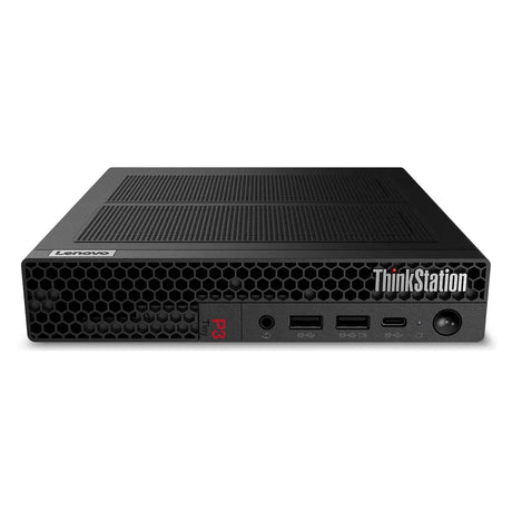 كمبيوتر ورك ستيشن صغير لينوفو ثينك ستيشن P3، معالج انتل كور i5-13500T، ذاكرة وصول عشوائي DDR5 سعة 16 جيجابايت، وسيط تخزين ذو حالة ثابتة 512 جيجابايت، رسومات انفيديا T400 4 جيجابايت، ويندوز 11 برو، مزود طاقة 170 واط، ضمان 3 سنوات | 30H00007AX