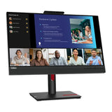 Lenovo ThinkVision T24v-30 VoIP Monitor, 23.8" FHD (1920 x 1080) Resolution, 75Hz, Anti-glare, HDMI, DisplayPort, VGA, USB Hub, Tilt/Pivot/Swivel/Height Adjustable Stand, 2.0MP IR+RGB Camera, Integrated Speakers & Mic, Black, 3 Year Warranty | 63D8MAT3UK