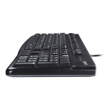 لوحة مفاتيح Logitech K120 Wired، USB، تصميم Spill-Resistant، تخطيط لوحة مفاتيح كامل 100%، Deep Profile Keys، 10-Key Number Pad، أسود، ضمان سنة واحدة | 920-002508