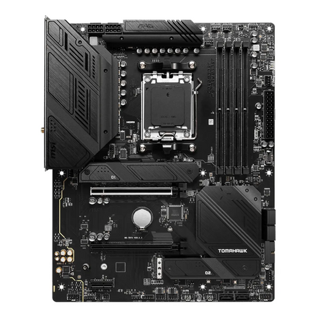 MSI MAG B650 Tomahawk WIFI Gaming Motherboard, AM5 Socket, ATX Form Factor, DDR5 Ram, PCIe 4.0, USB 20Gbps, HDMI, DP, Wi-Fi 6E, Bluetooth, Realtek 2.5Gb Ethernet, M.2 Shield Frozr, Extended Heatsink Design, 1 Year Warranty | 911-7D75-010