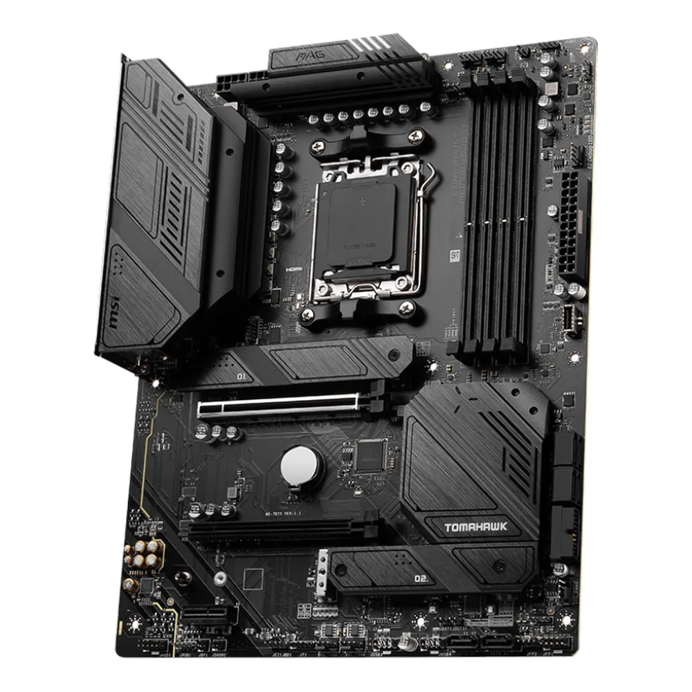 MSI MAG B650 Tomahawk WIFI Gaming Motherboard, AM5 Socket, ATX Form Factor, DDR5 Ram, PCIe 4.0, USB 20Gbps, HDMI, DP, Wi-Fi 6E, Bluetooth, Realtek 2.5Gb Ethernet, M.2 Shield Frozr, Extended Heatsink Design, 1 Year Warranty | 911-7D75-010
