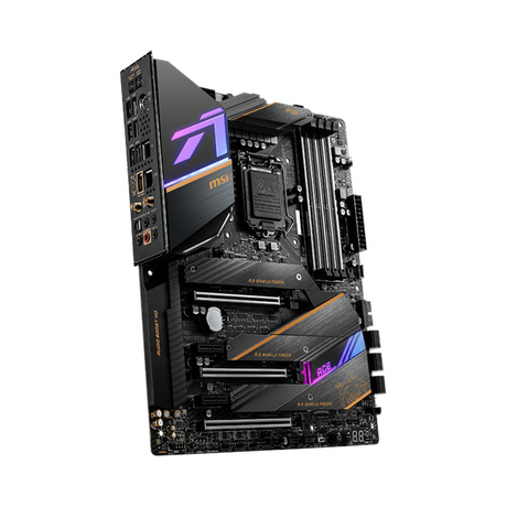 Msi MEG Z490 ACE WiFi AR GB Motherboard, LGA 1200 Socket, ATX Form Factor, DDR4 Ram, PCIe 3.0, Intel Wi-Fi 6 AX201, Bluetooth 5.1, USB 20 GBps, Realtek 8125B 2.5G LAN + Intel I219V Gigabit LAN, M.2 Sheild Frozr, 1 Year Warranty | MSI-MEG-Z490-ACE