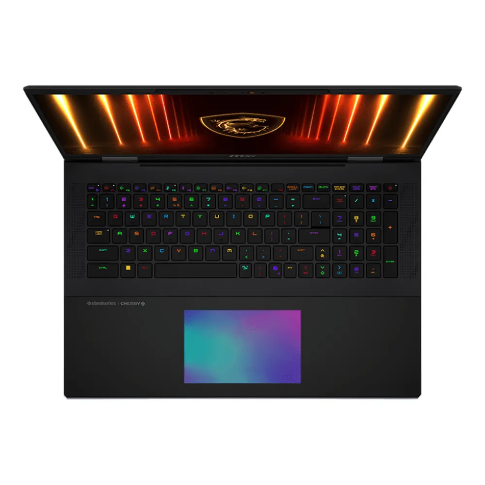 MSI Titan 18 HX AI A2XWJG Gaming Laptop, Intel Core Ultra 9 285HX Processor, 96GB RAM, 4TB SSD, 18” UHD+ 120Hz Display, 24GB NVIDIA GeForce RTX 5090 Graphics, Windows 11 Home, English & Arabic Cherry Mechanical Per-Key RGB Gaming Keyboard, 2 Year