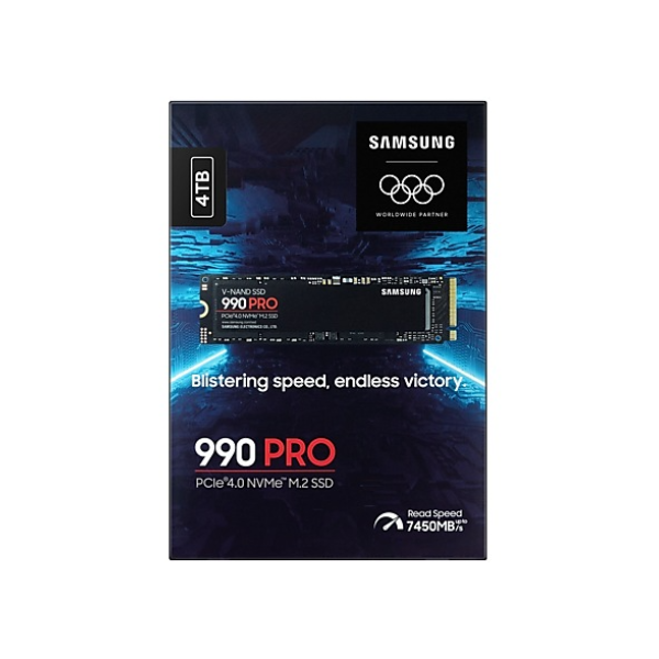 سامسونج 990 برو 4 تيرابايت M.2 NVMe PCIe 4.0 SSD، ضمان لمدة سنة | MZ-V9P4T0BW