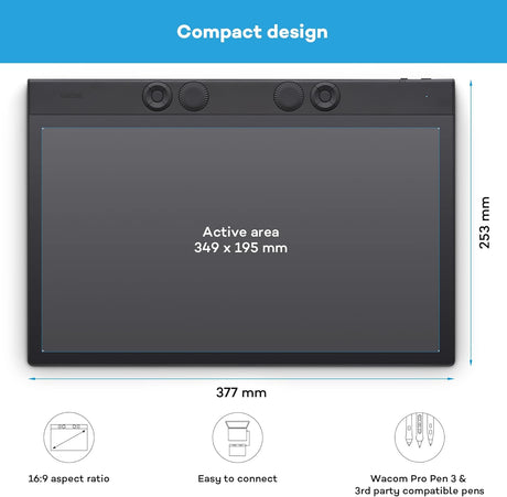 Wacom Intuos Pro Large، منفذ USB، بلوتوث، شمال، ضمان سنة واحدة | PTK870K0B