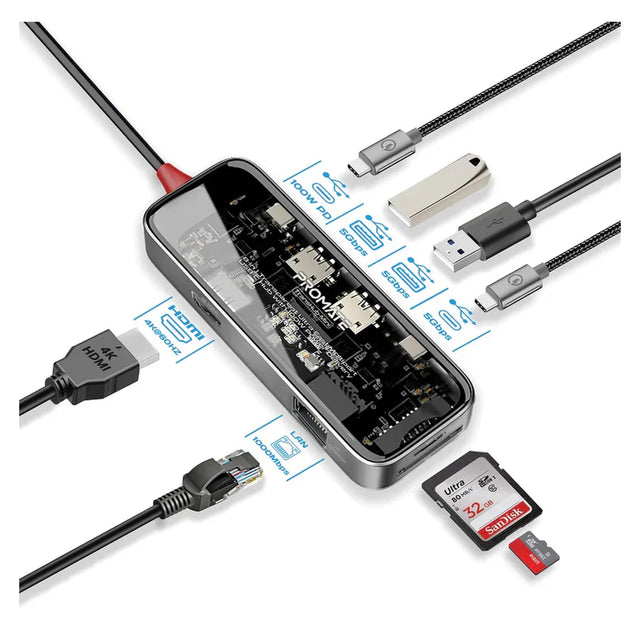 Promate-TransHub-Mini-8-in-1-USB-C-Hub-TRANSHUB-MINI