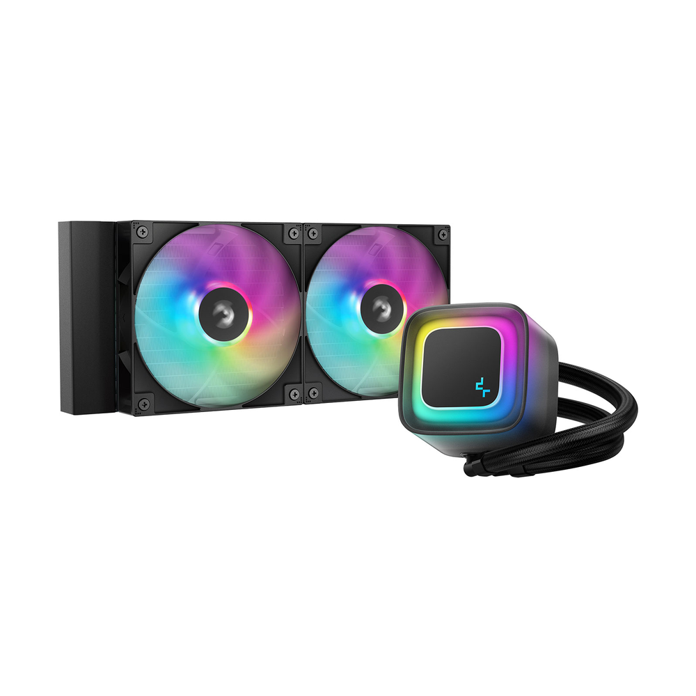 مبرد سائل ديب كول LE240 V2 الكل في واحد، غطاء بإضاءة ليد رقمية RGB، يدعم مقابس Intel و AMD، مروحتين RGB، أسود، ضمان لمدة سنة واحدة | R-LE240-BKAMMC-G-2