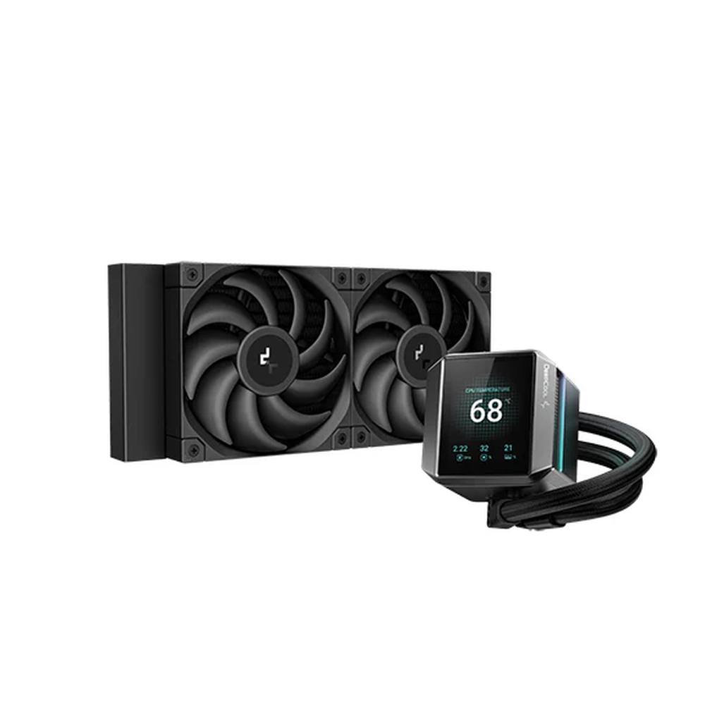 مبرد سائل ديب كول ميستيك 240 ARGB AIO، شاشة TFT مقاس 2.83 بوصة، يدعم مقابس Intel و AMD، مروحتان RGB، لون أسود، ضمان لمدة سنة | R-LX550-BKADSNC-G-1