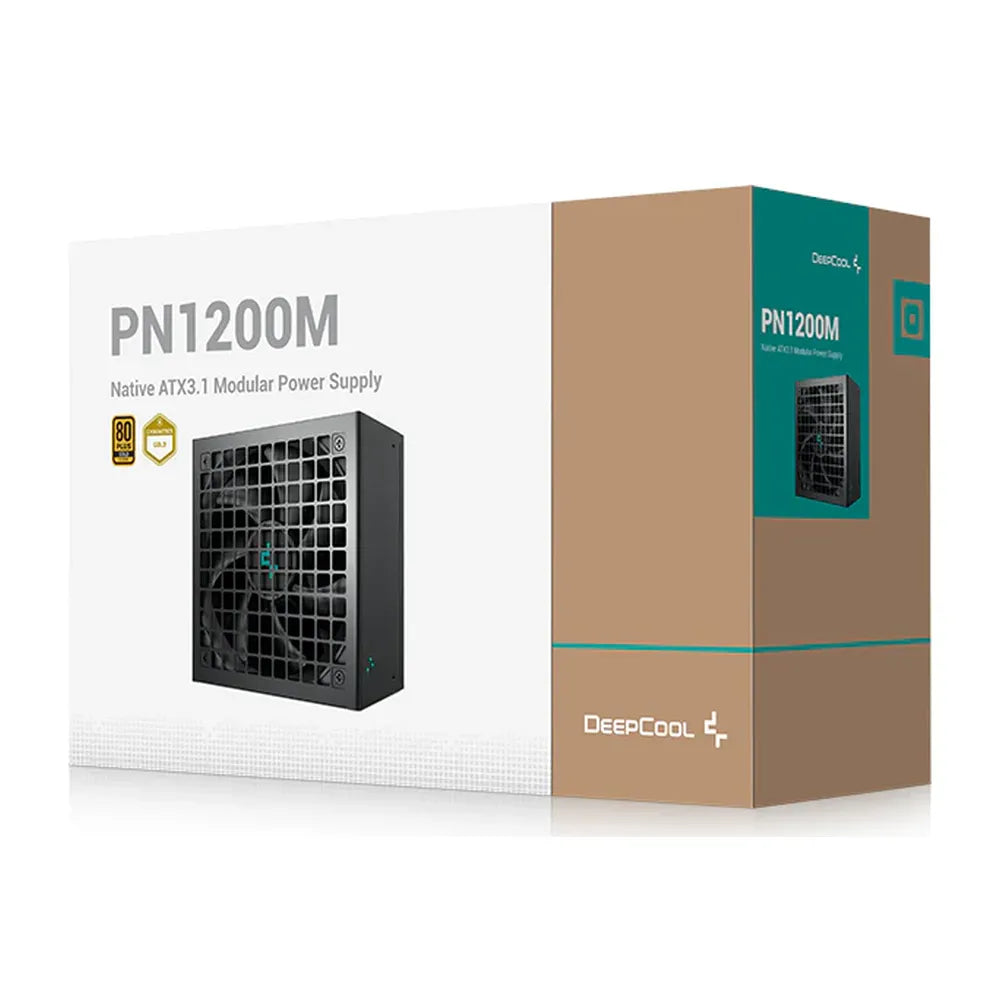 مزود طاقة ديب كول PN1200M بمعيار 80 بلس الذهبي، 1200 واط، قابل للتعديل بالكامل، ATX، أسود، ضمان لمدة عام | R-PNC00M-FC0B-JGUK