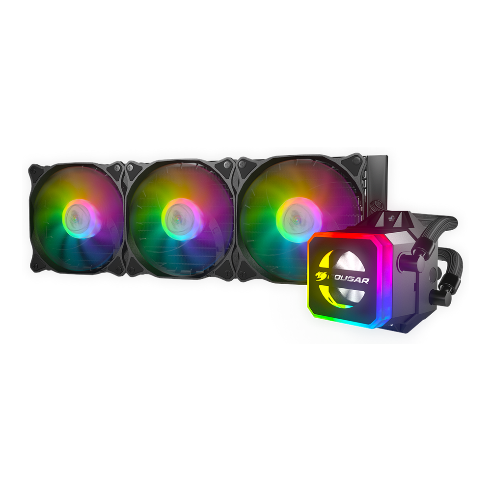 مبرد سائل كوجر هيلور 360 بتقنية ARGB، مراوح Vortex Omega 120 RGB، يدعم مقابس Intel وAMD، لون أسود، ضمان سنة واحدة | RL-HLR360-V1
