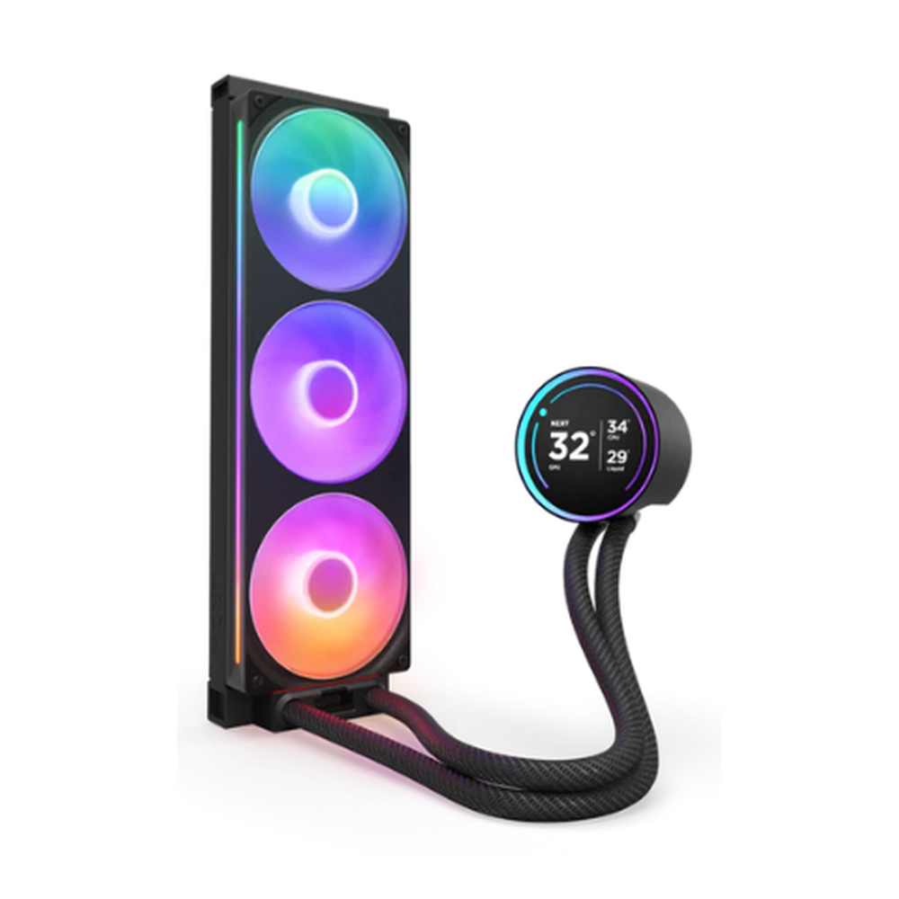 مبرد سائل NZXT Kraken Elite 360 RGB AIO، شاشة IPS مقاس 2.72 بوصة، يدعم مقابس Intel و AMD، مروحة F360 RGB Core، لون أسود، ضمان لمدة سنة واحدة | RL-KR36E-B2