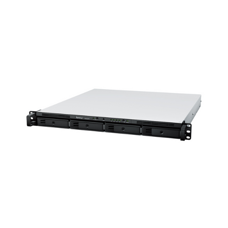 Synology RackStation RS822+ 4 BAY NAS BOX، معالج AMD Ryzen V1500B، ذاكرة وصول عشوائي 2 جيجابايت، 162.83 وحدة حرارية بريطانية/ساعة، قرص قابل للتبديل السريع، RJ-45، USB 3.2، eSATA، ضمان سنة واحدة | RS822+