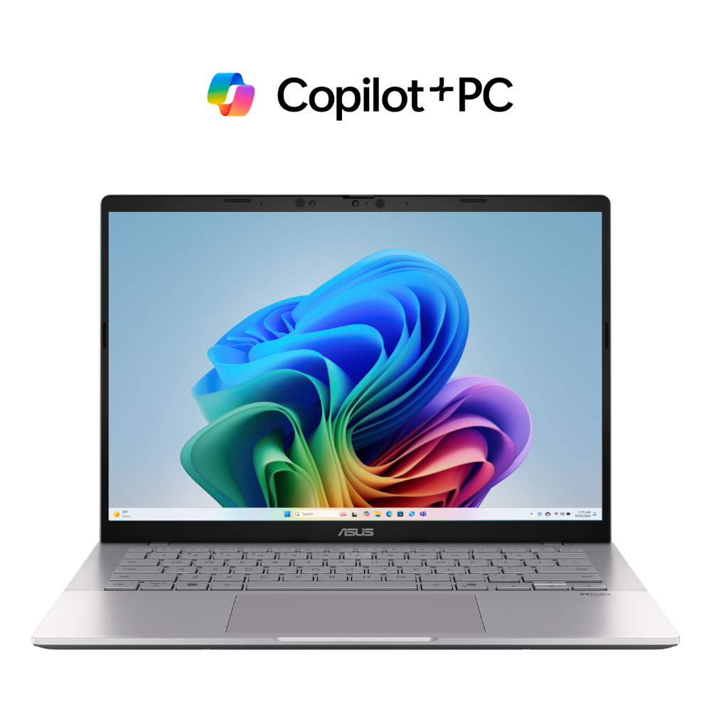ASUS Vivobook S14 Snapdragon X X126-100 Processor, 16 GB RAM, 1TB SSD, 14" 2.5K WQXGA Display, Windows 11 Home, English & Arabic Keyboard, Matte Gray, 1 Year Warranty | S3407QA-KP014W