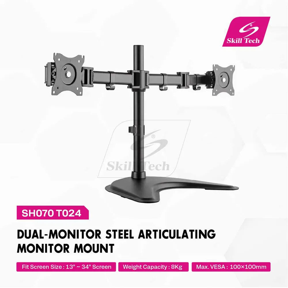 Skill-Tech-Dual-Monitor-Articulating-Desk-Mount-SH070-T024