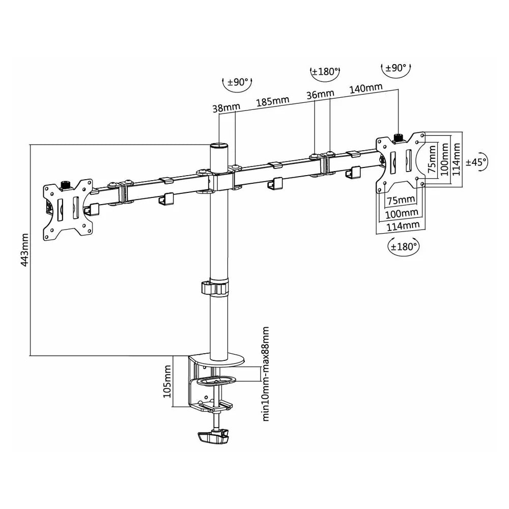 Skill-Tech-Dual-Steel-Articulating-Monitor-Arm-SH-024N