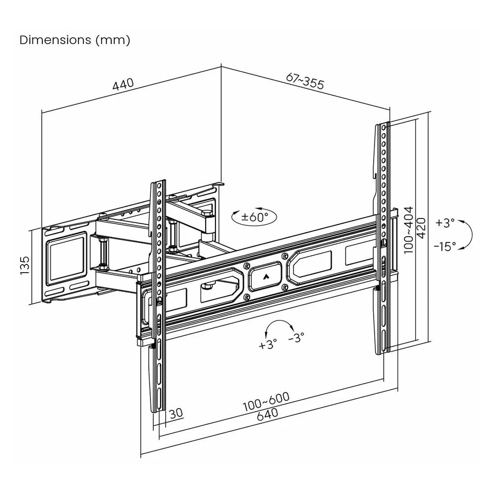 Skill-Tech-Full-Motion-TV-Wall-Mount-Bracket-SH-740P