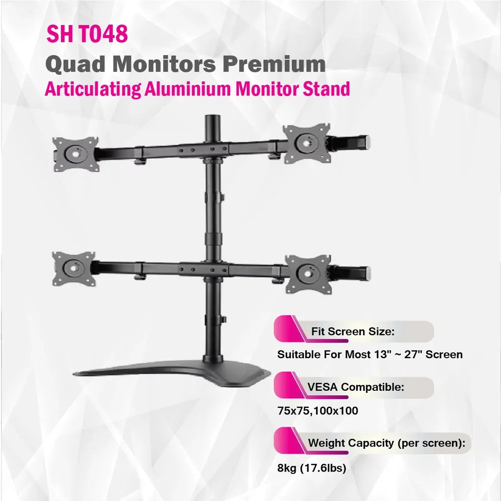Skill-Tech-Quad-Monitor-Freestanding-Stand-SH-T048
