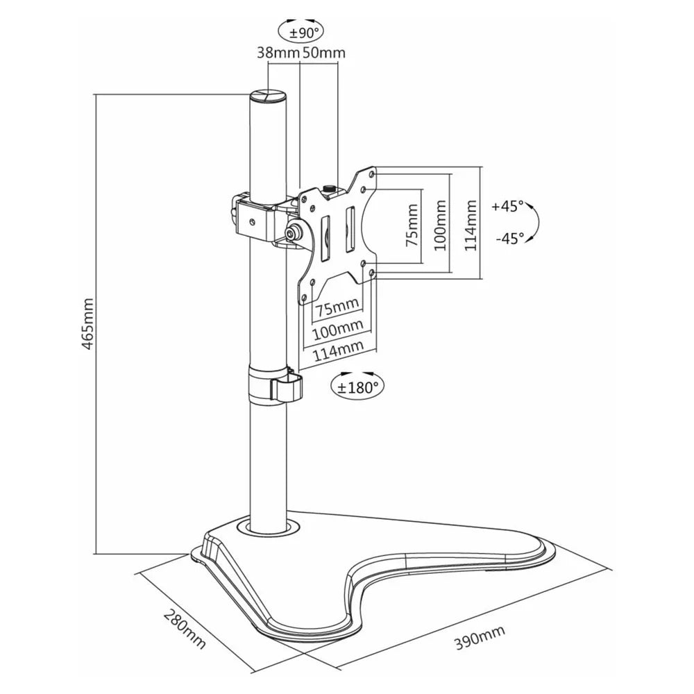 Skill-Tech-Single-Monitor-Freestanding-Monitor-Mount-SH-T01