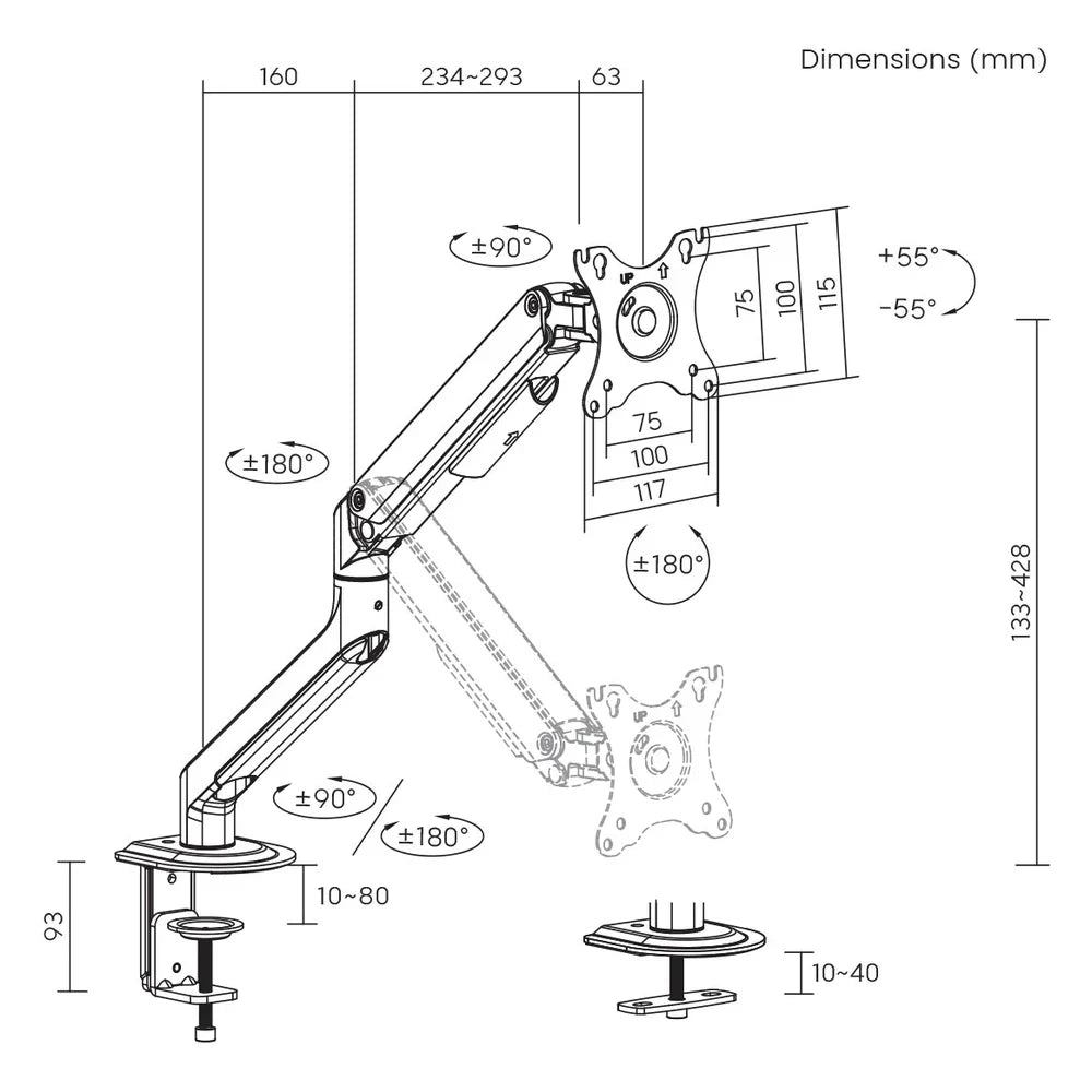 Skill-Tech-Spring-Assisted-Single-Monitor-Arm-SH63-C012