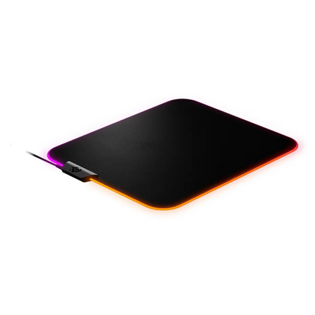 لوحة ماوس الألعاب SteelSeries QCK PRISM، مقاس متوسط، سطح قماشي، قاعدة مطاطية من السيليكون، قماش دقيق النسيج للتحكم الأقصى، إضاءة RGB ديناميكية ثنائية المنطقة، أسود، ضمان لمدة سنة واحدة | 63825