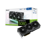 PNY GeForce RTX 5080 EPIC-X Triple Fan OC Edition Graphics Card, GDDR7 16 GB 256-bit Memory, HDMI 2.1b, DP 2.1b Outputs, PCI Express 5.0, 2625 MHz Boost Clock, 960  GB/s Memory Bandwidth, 1 Year Warranty | VCG508016TFXPB1-O